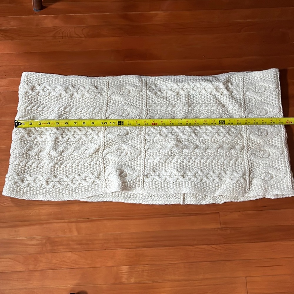 Cable Knit Cream Scarf Wrap